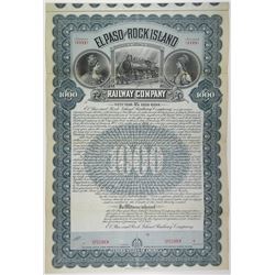 El Paso and Rock Island Railway Co., 1901 Specimen Bond Rarity.