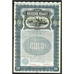 Hocking Valley Railway Co. 1899 Specimen Bond.