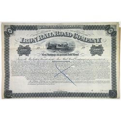 Iron Rail Road Co. 1881 Specimen Bond Rarity