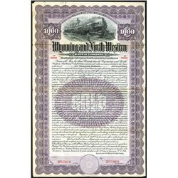 Wyoming and North Western Railway Co.,1906 Specimen Bond.