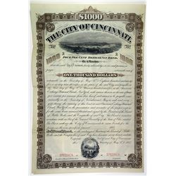 City of Cincinnati, 1885 Specimen Bond