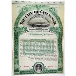 City of Cincinnati, 1897 Specimen Bond
