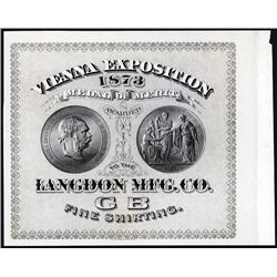 Vienna Exposition 1873 Medal of Merit Proof Textile Label From ABNC.