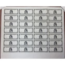 American Bank Note Company  10 Specimen Note  Uncut Sheet of 28 Specimen Notes