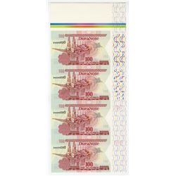 DuraNote, Oil Platform, Uncut Vertical Strip of 4 notes, ND 1980-90's Specimens on DuraNote Polymer 