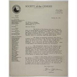 Letter from Thomas J. Watson to Willis K. Whitney Regarding George Eastman, 1931