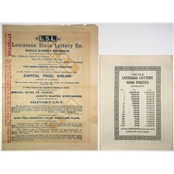 Louisiana State Lottery Ticket & Ephemera Assortment, ca.1878 to 1894