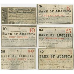 Bank of Augusta 1863 Obsolete scrip Note Quintet & Mechanics S&L Assoc.