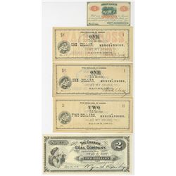 Ohio Merchant Scrip Quintet of 1862-1917 Notes.