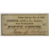 Image 1 : Johnston, Jack & Co., 1862 Issued Obsolete Scrip Note.