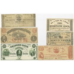 Virginia Obsolete Scrip Note and Banknote Sextet.