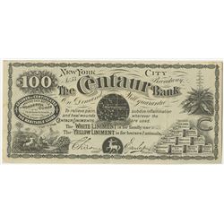 New York, The centaur Bank, ca.1870-80's Advertising Note.