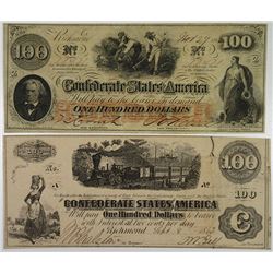 C.S.A., 1862. $100 Banknote Pair.