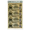 Image 1 : PA. Diamond National Bank of Pittsburgh, $5, Uncut Sheet of 4 Notes, 1902 PB, Fr#605, CH#2236, PMG A