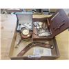 Image 1 : ABORIGINAL AUSTRALIAN MADE BOOMERANG, STORAGE BOX WITH WATCHES, PEETZ FISHING REEL CLOCK, POCKET
