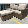 Image 1 : BROWN PATIO SOFA 78" WITH STOOL