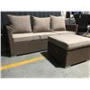 Image 2 : BROWN PATIO SOFA 78" WITH STOOL