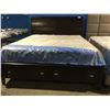 Image 2 : KING SIZE DARK CHERRY BED FRAME WITH STORAGE IN FOOTBOARD (HEADBOARD/FOOTBOARD & RAILS)