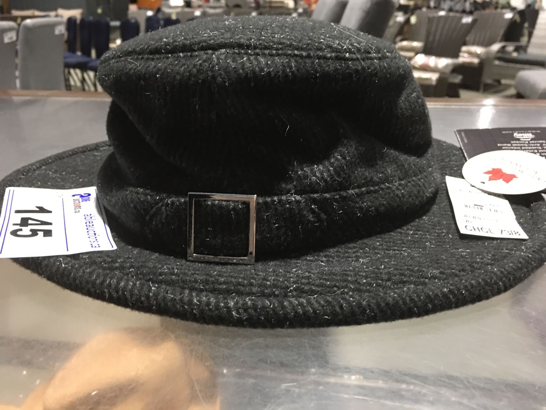 TILLEY ENDURABLES BLACK TWEED WINTER HAT - SIZE 7 3/8 - Able Auctions