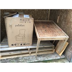 ASSTD PATIO CHAIR PARTS & PUZZLE TABLE