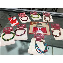 ASSTD OF SHERPA BEADED BRACELETS, CDN LUGGAGE TAG & IRON ON FLAGS