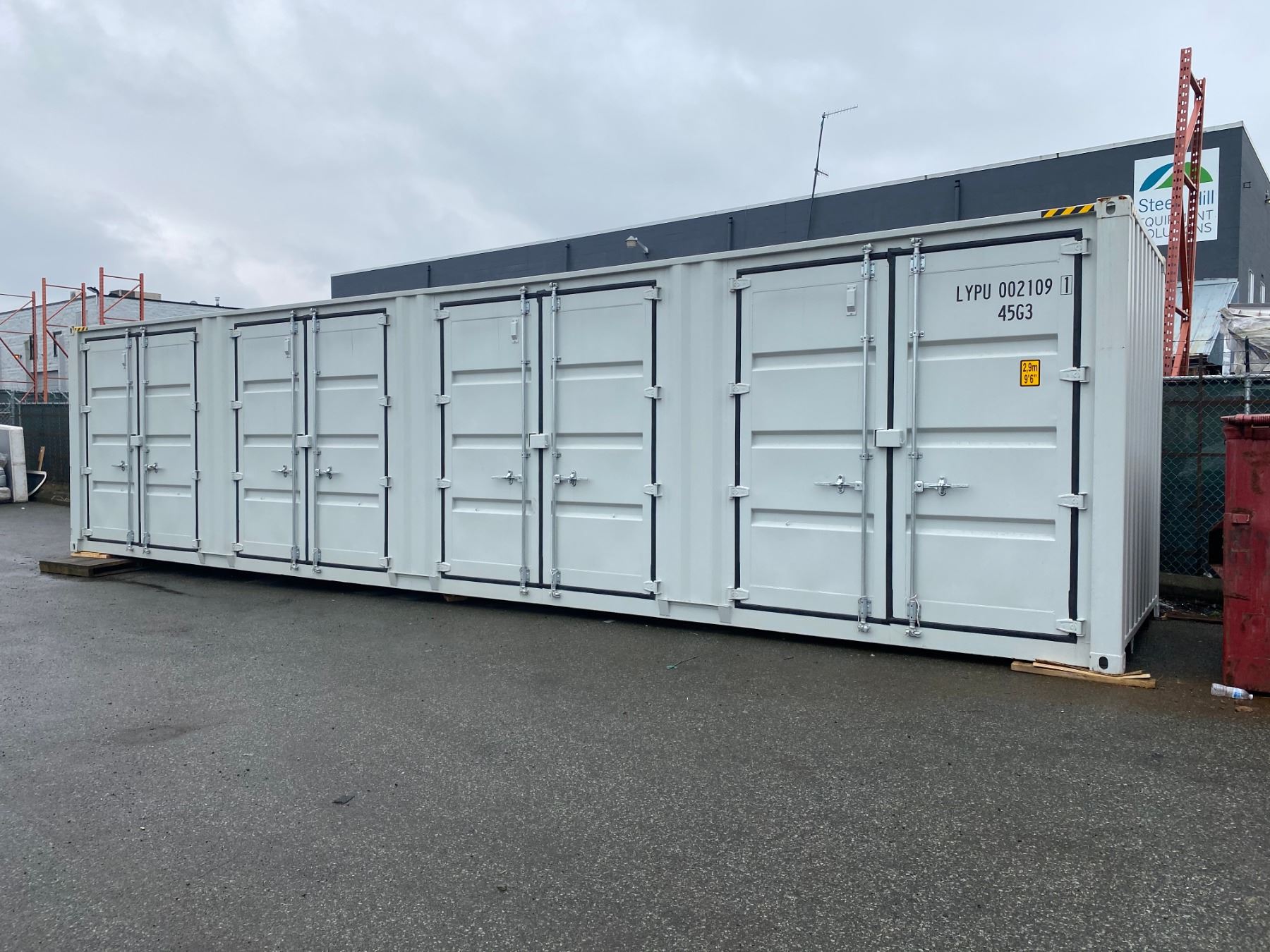 BRAND NEW 40FT STORAGE SHIPPING CONTAINER WITH 4 SIDE DOORS AND 1 REAR ...