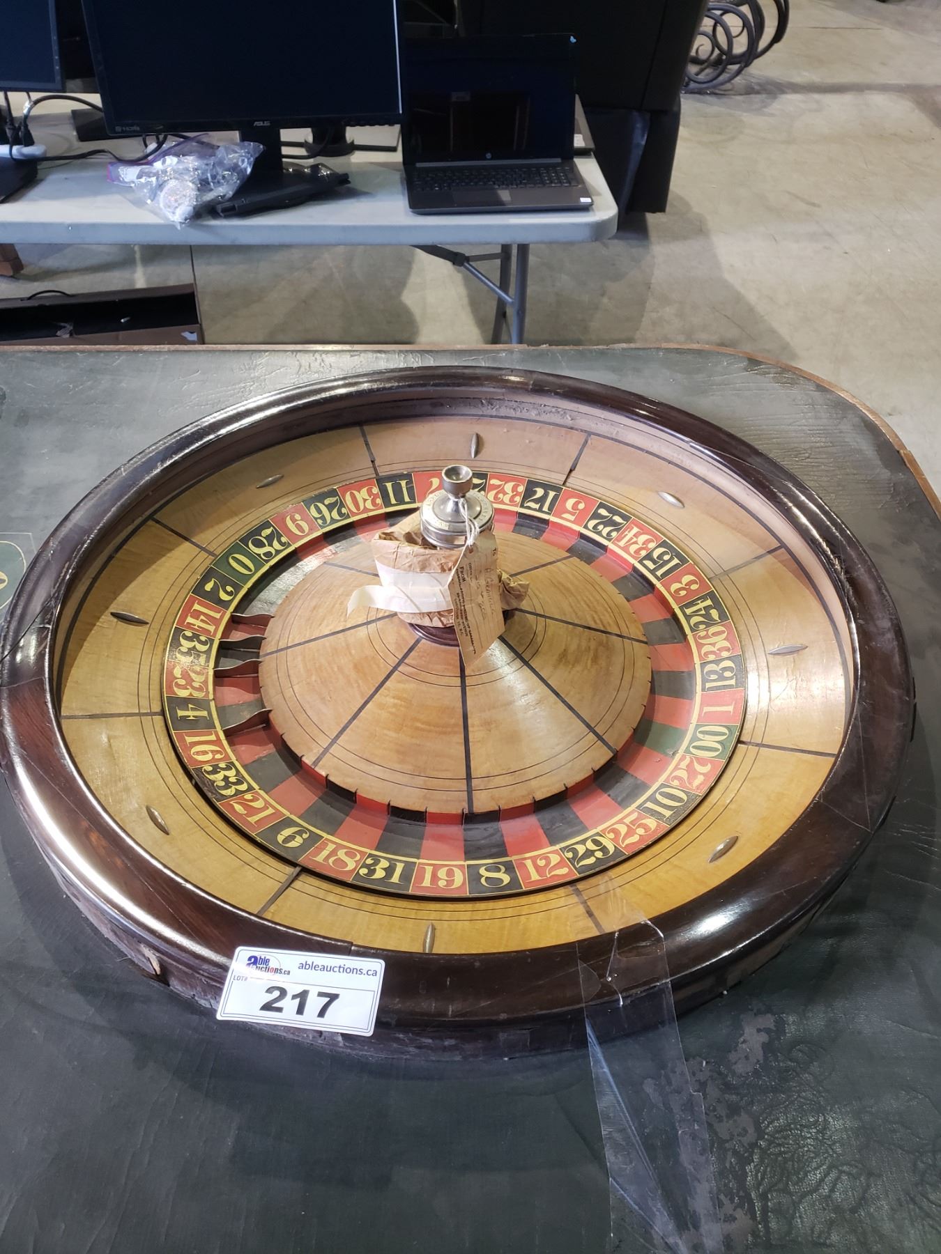 Table. Tap Roulette ANTIQUE ROULETTE TABLE TOP - Able Auctions