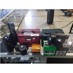 LOT OF ASSORTED CAMERA EQUIPMENT + CAMERAS