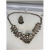 Image 2 : NECKLACE WITH ONE EARRING, BOX OF ANIMAL TEETH, AND BOX OF ASSORTED COSTUME JEWELRY