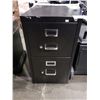 Image 2 : BLACK 2 DRAWER FILE CABINET, AND ROLLING STORAGE BENCH (NO KEYS)