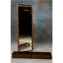 Spegel + konsol björk/palisander 1920-30-tal spegel H 139 konsol L 97 H 12