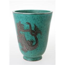 Wilhelm Kåge "Argenta" Gustavsberg vas 1932 H 25 mindre nagg