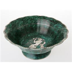 Wilhelm Kåge "Argenta" Gustavsberg skål på fot 1936 H 12 diameter 28