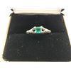 Image 1 : LADIES 14K  WHITE GOLD EMERALD & 30 DIAMOND RING  - APPRAISED VALUE $2440.00