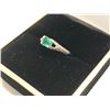 Image 2 : LADIES 14K  WHITE GOLD EMERALD & 30 DIAMOND RING  - APPRAISED VALUE $2440.00