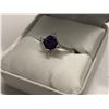 Image 2 : LADIES 14K  WHITE GOLD 12 DIAMOND & AMETHYST RING  - APPRAISED VALUE $1905.00