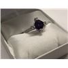 Image 3 : LADIES 14K  WHITE GOLD 12 DIAMOND & AMETHYST RING  - APPRAISED VALUE $1905.00