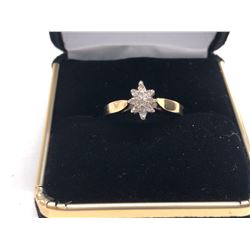 LADIES 10K  WHITE & YELLOW GOLD 10 DIAMOND RING   - APPRAISED VALUE $1305.00