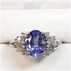 14K TANZANITE(1.9CT) DIAMOND (0.2CT) RING