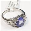 Image 2 : 14K TANZANITE(1.9CT) DIAMOND (0.2CT) RING