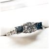 Image 1 : 14K  DIAMOND (0.5CT) (PRINCESS CUT TREATED DIAMONDS (0.52CT) INTENSE BLUE)+0.12CTCT) RING