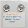 Image 2 : 14K DIAMOND (1.56CT) EARRINGS