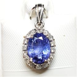 14K TANZANITE (2CT) DIAMOND (0.24CT) PENDANT