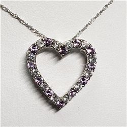 SILVER SIMULATION ALEXANDRITE 20" NECKLACE