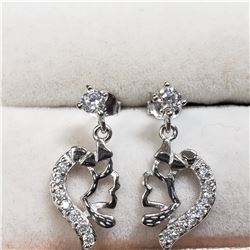 SILVER CUBIC ZIRCONIA EARRINGS