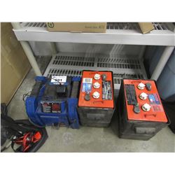 AC DELCO BATTERY BOOSTER & 2 GLOBELITE BATTERIES