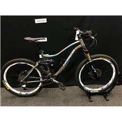 GREY NORCO RANGE FULL SUSPENSION 10 SPEED MOUNTAIN BIKE WITH FRONT AND REAR HYDRAULIC DISC BRAKES