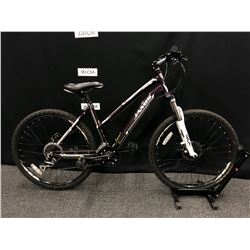 PURPLE JAMIS TRAIL X2 24 SPEED FRONT SUSPENSION HYBRID TRAIL BIKE WITH FRONT AND REAR DISC BRAKES,