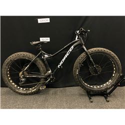 BLACK NORCO BIGFOOT 18 SPEED MOUNTAIN BIKE WITH FAT TIRES AND FRONT AND REAR HYDRAULIC DISC BRAKES