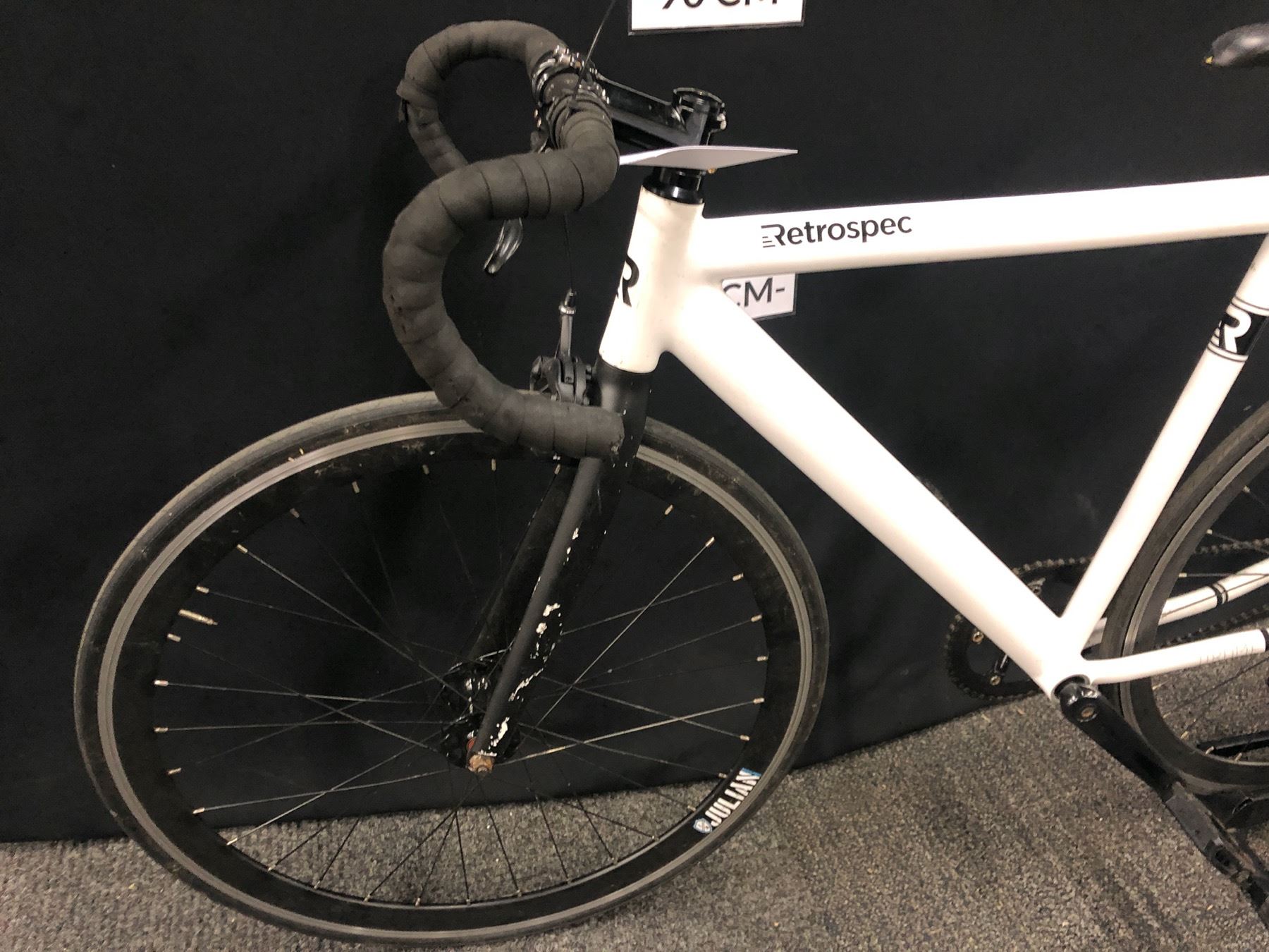 Retrospec Rd WHITE AND BLACK RETROSPEC DROME SINGLE SPEED ROAD BIKE, FRONT BRAKE ...